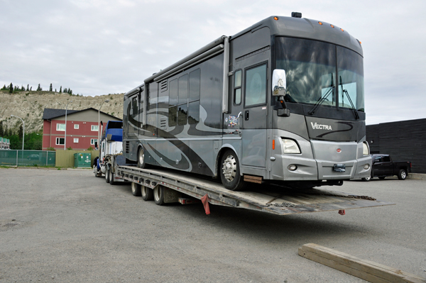 the RV of the two RV Gypsies being towed again